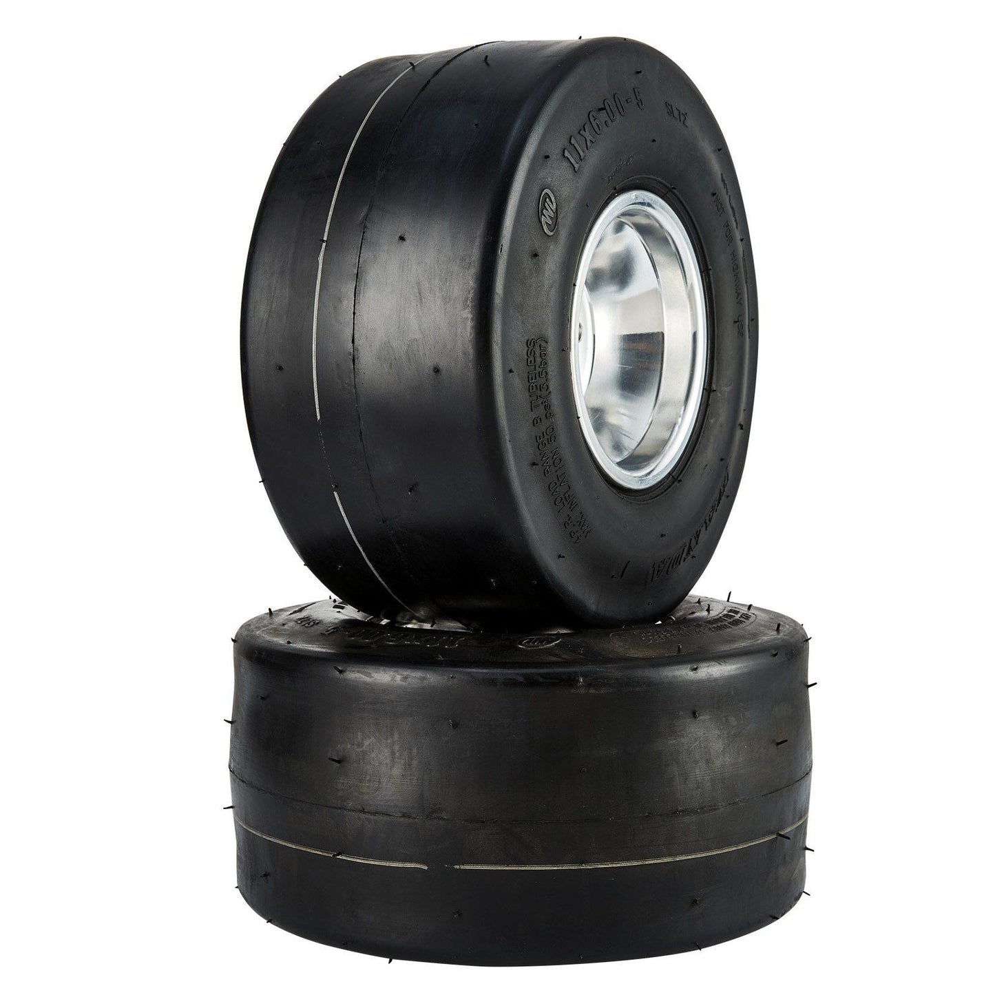 Go Kart Tires and Rims, 11x6-5" Go Kart Wheels, 2-Pack Rear Wheels, Aluminum Alloy Rims and Rubber Tires, Hub-Rim Fit Bolt Pattern 1.57 inch with 3 Bolt Holes, Replacement Pneumatic Tire