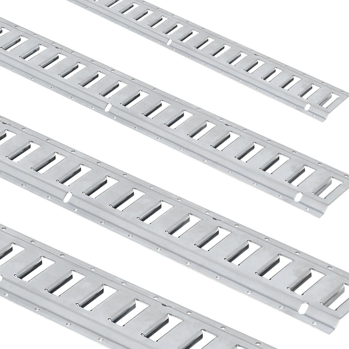 E Track Tie-Down Rail Kit, 34PCS 5FT E-Tracks Set Includes 8 Steel Rails & 2 Single Slot & 8 O Rings & 8 Tie-Offs w/D-Ring & 8 End Caps, Securing Accessories for Cargo, Motorcycles, and Bikes