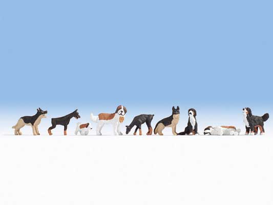 Noch 12852 HO Scale Dogs Sound Scene 9 Dogs and Sound Circuit with speaker