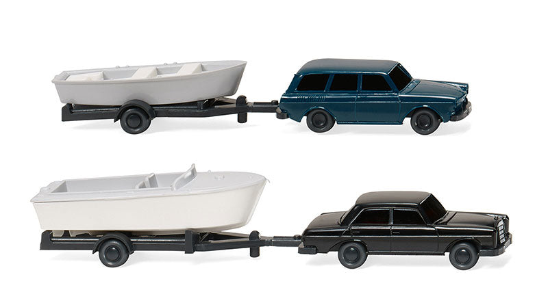 Wiking 092139 1/160 Mercedes-Benz 280 and VW Variant with Boat