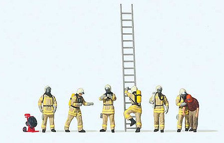 Preiser 10774 HO Scale Modern Firefighters with Breathing Apparatus 6