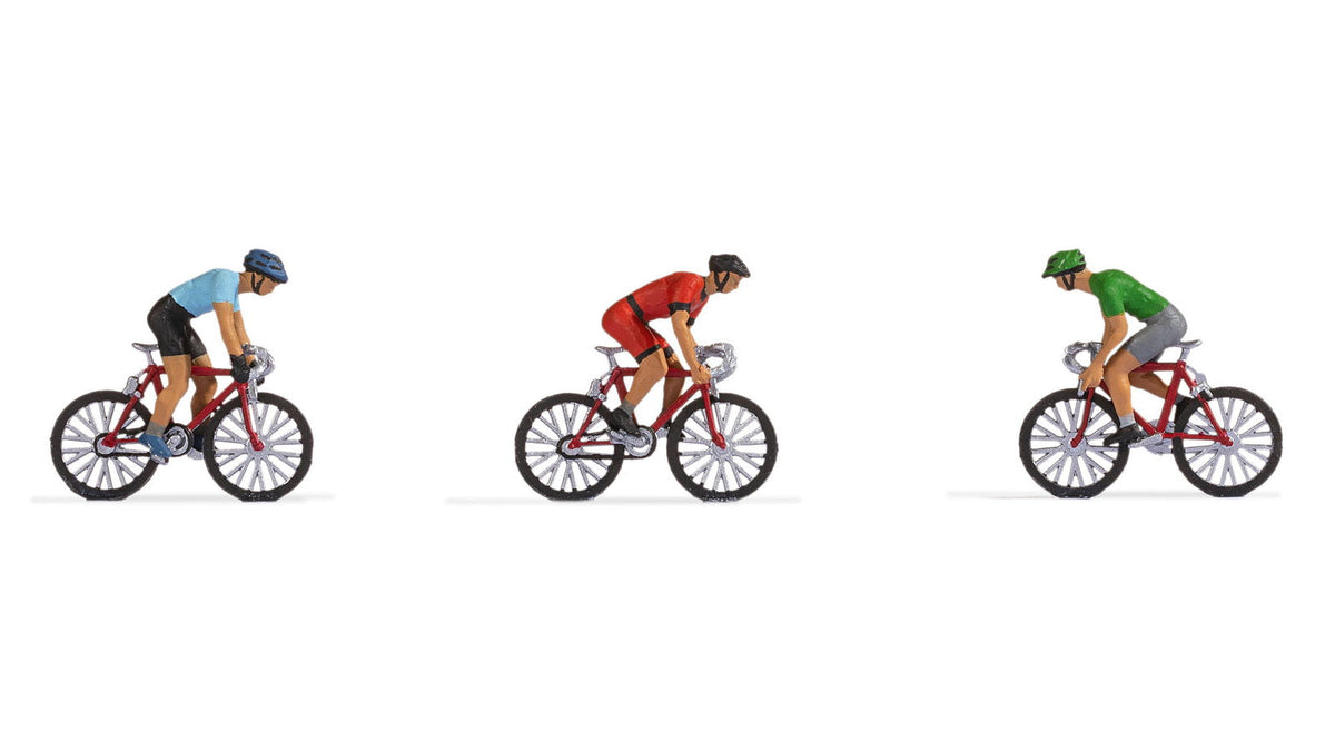 Noch 15897 HO Scale Bicycle Racers Set, 3 Riders & 3 Bikes