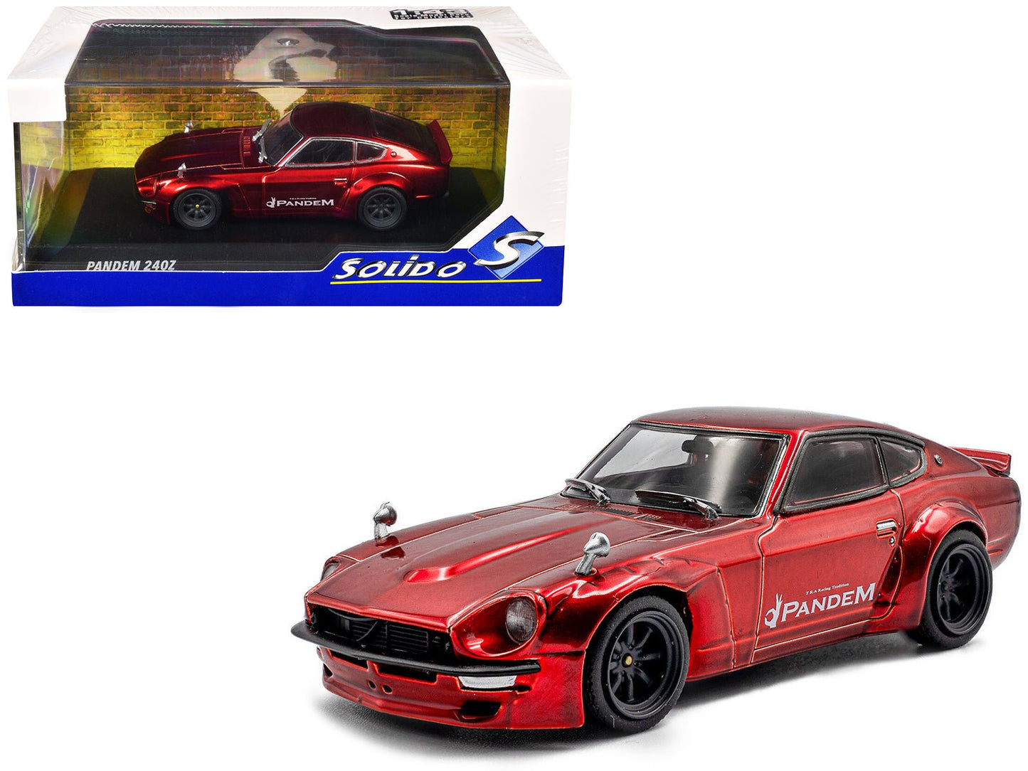 Datsun Pandem 240Z Red Metallic 1/43 Diecast Model Car by Solido free shipping USA
