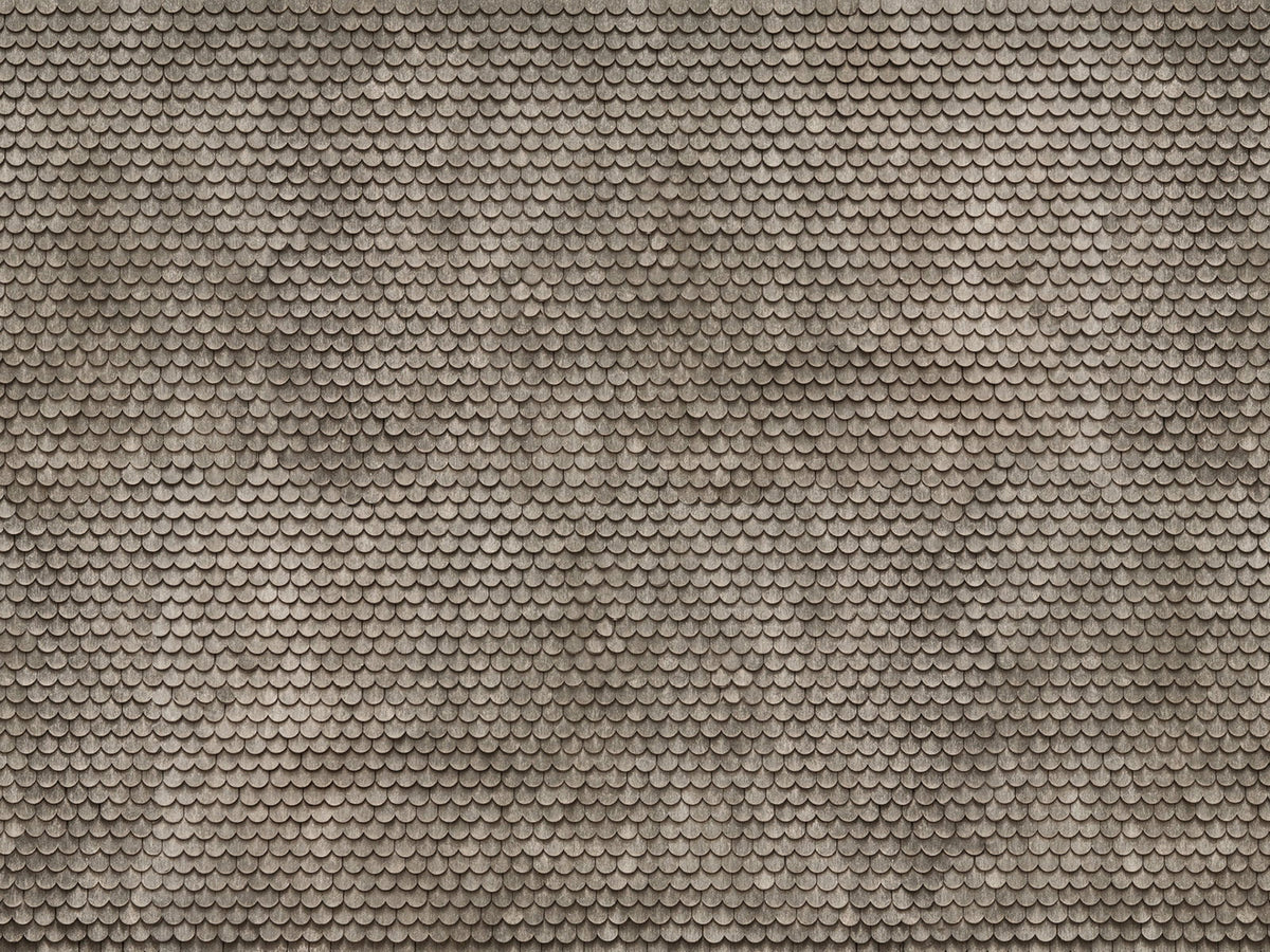 Noch 56691 HO Scale 3D Cardboard Sheet, Weathered Beavertail Tile