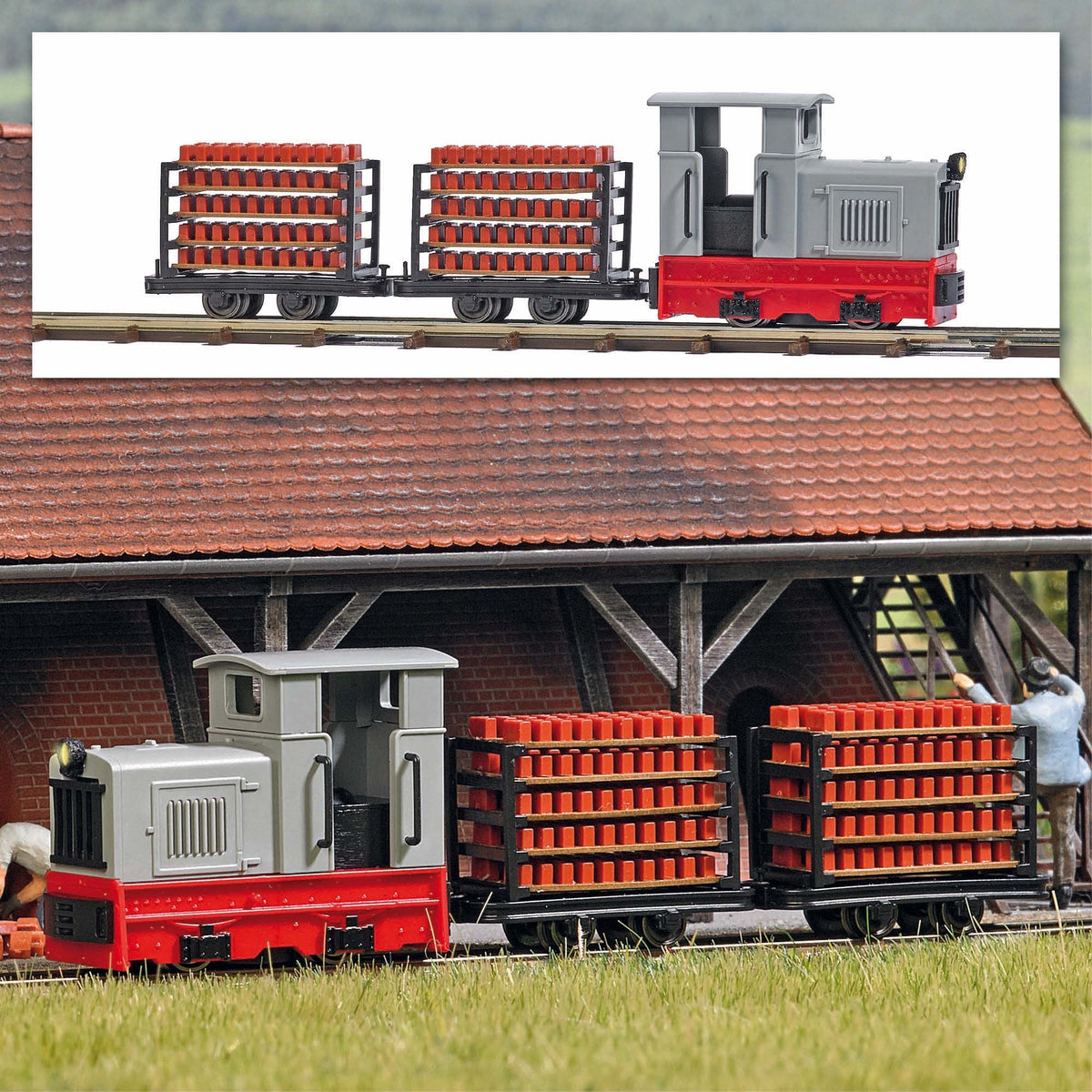 Busch 12014 HO Scale Feldbahn Brick Yard Starter Set