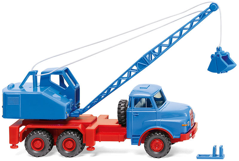 Wiking 066206 1/87 MAN/Fuchs Crane Truck, Sky Blue