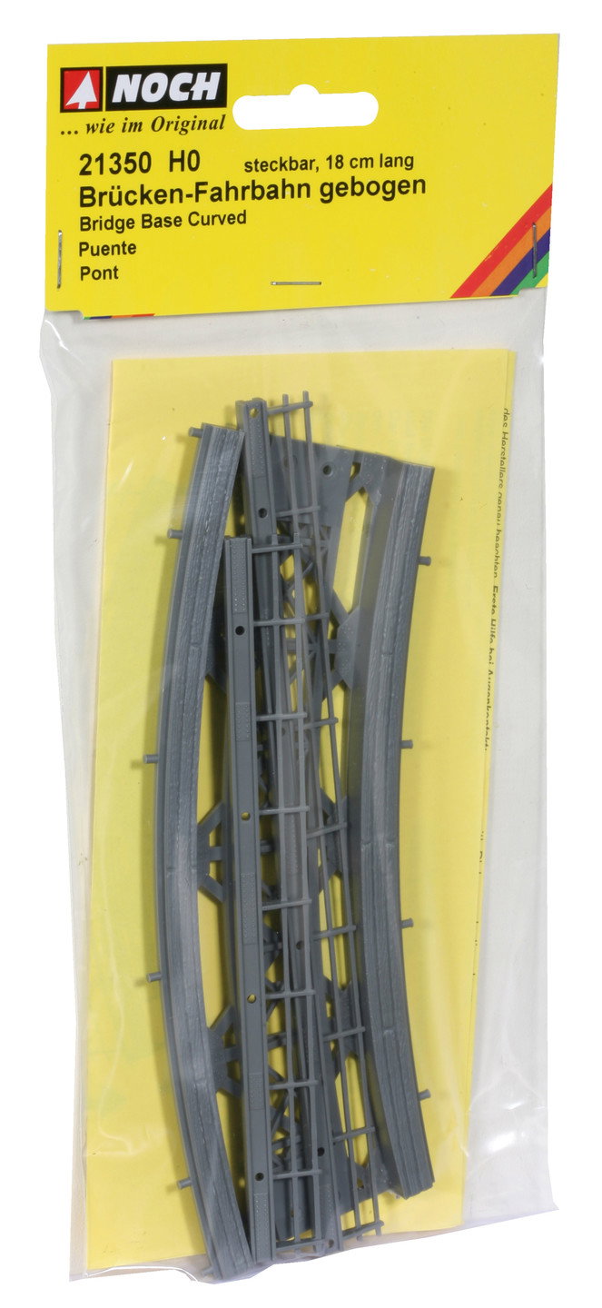 Noch 21350 HO Scale Curved Steel Bridge Base, 18 cm