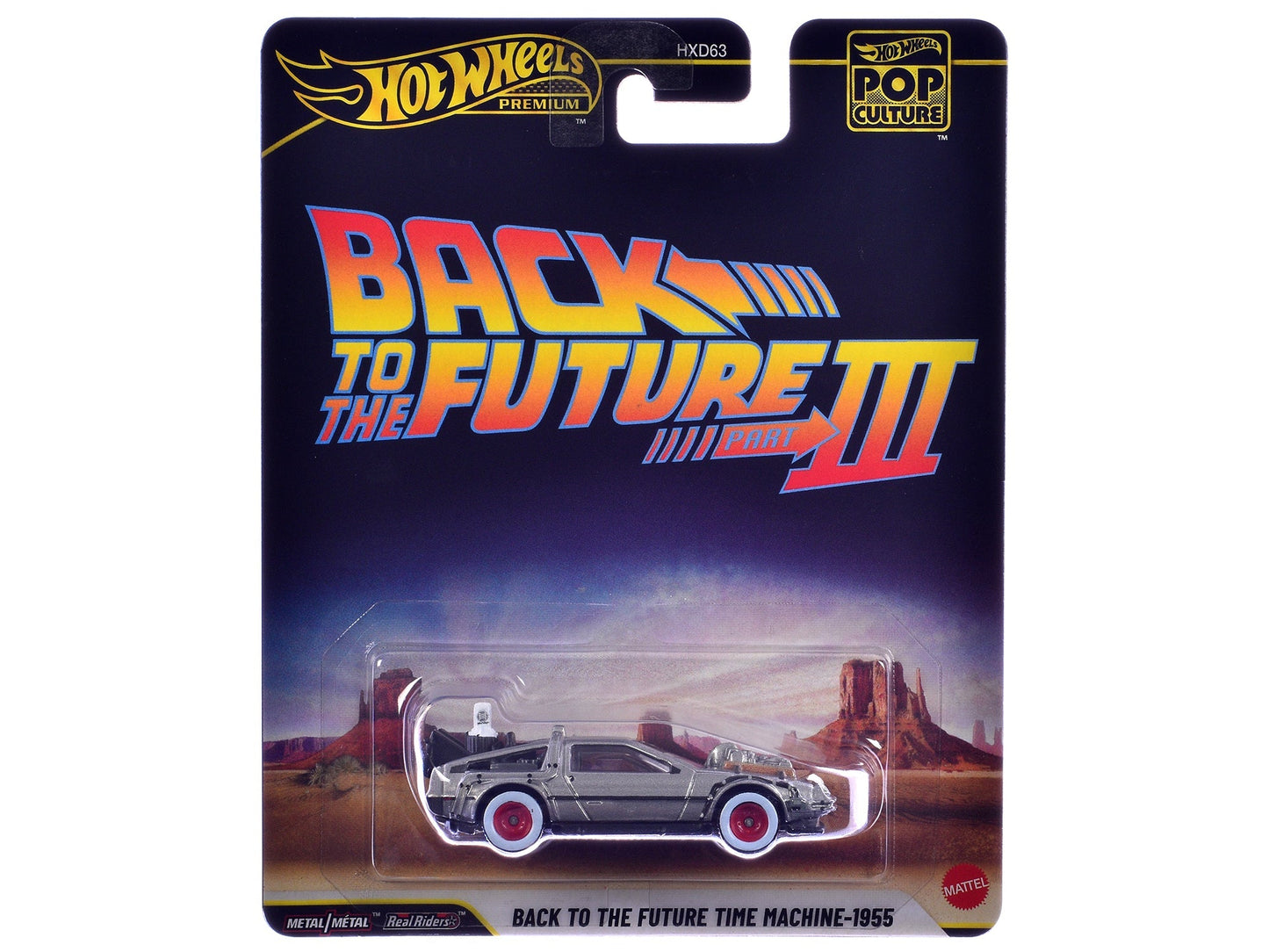 DMC DeLorean Time Machine Brushed Metal "Back to the Future Part III" (1990) Movie "Pop Culture" Series Diecast Model Car by Hot Wheels free shipping USA