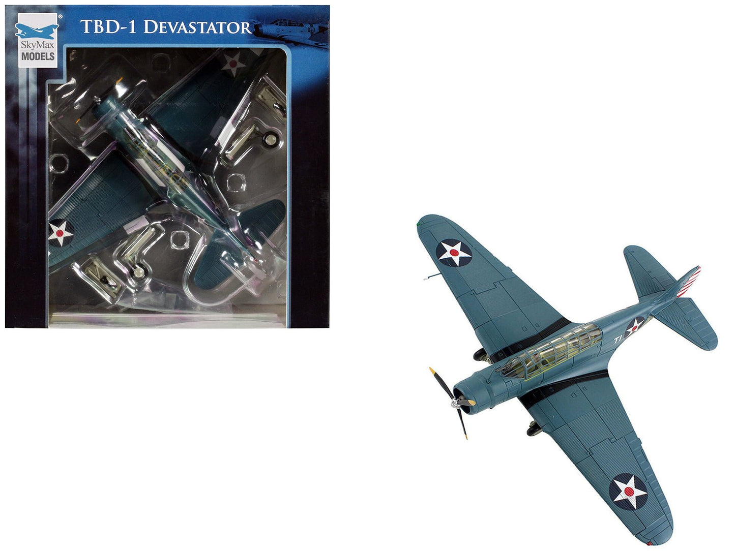 Douglas TBD-1 Devastator Bomber Aircraft "Lt. Cdr. James Brett VT-2 USS Lexington" (1942) United States Navy "SkyMax Models" Series 1/72 Diecast Model by Hobby Master free shipping USA