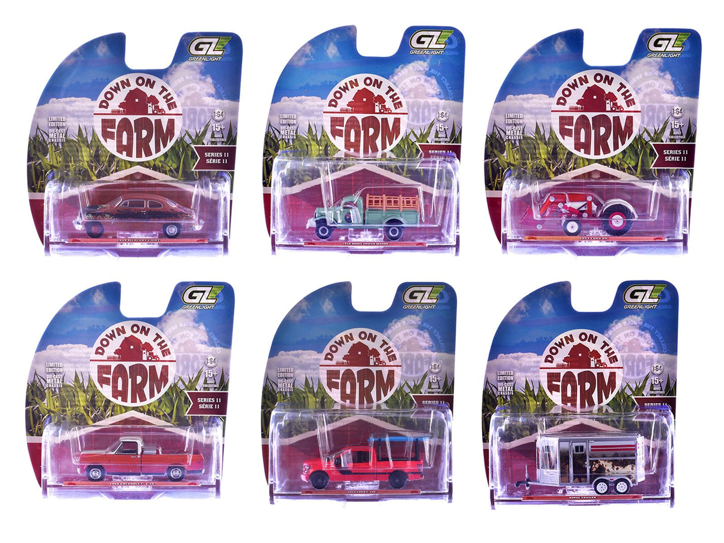 "Down on the Farm" Series 11 Set of 6 pieces 1/64 Diecast Models by Greenlight free shipping USA