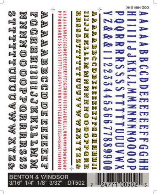 Woodland Scenics DT502 Beton Windsor Decals Train Decal Sheet