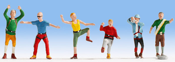 Noch 36871 N Scale Mountain Climbers Figure Set, 6 Pieces