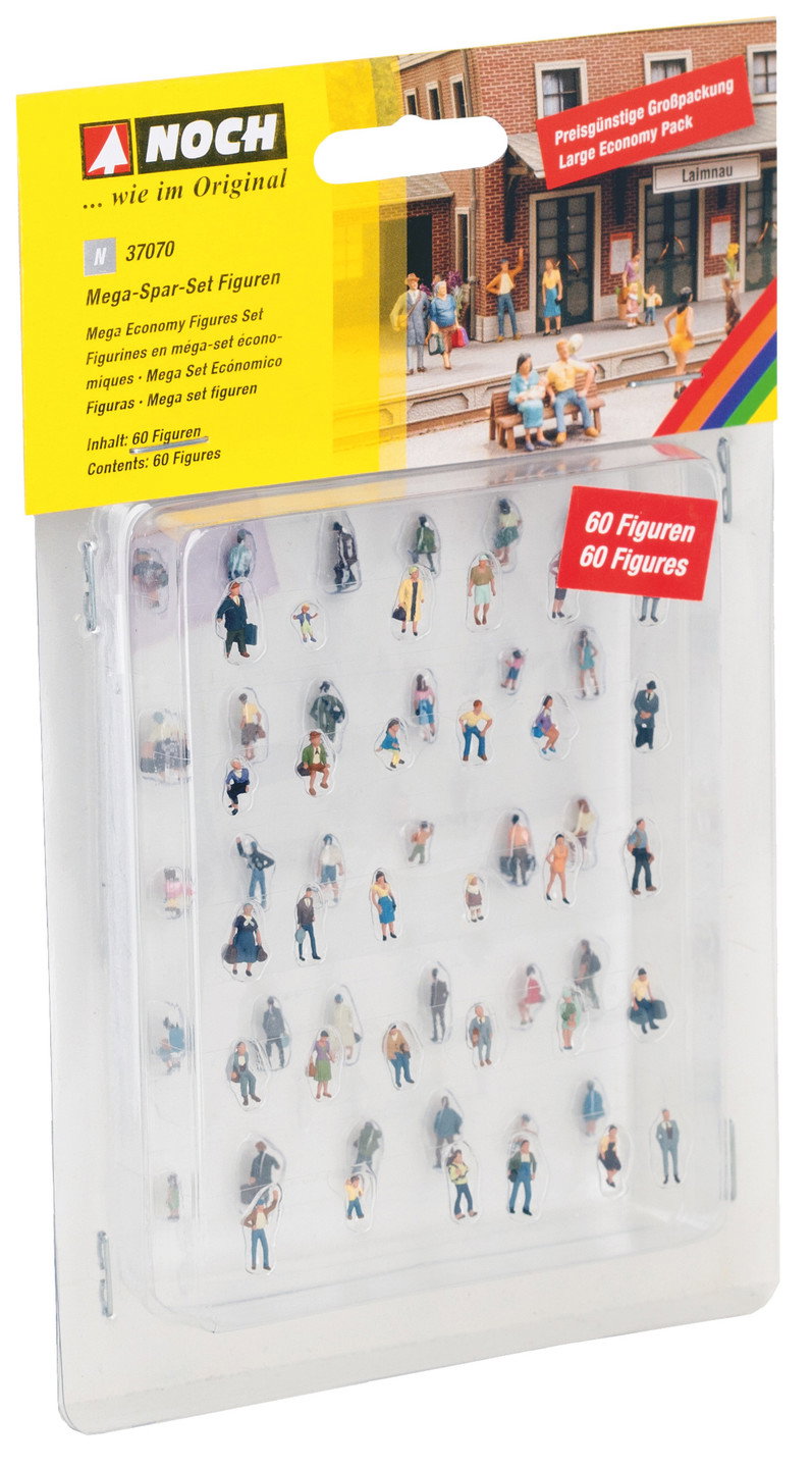 Noch 37070 N Scale Sitting Figures Mega Set, 60 Pieces