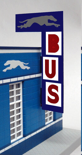 Miller Engineering 5881 O Scale Bus Station Sign Large