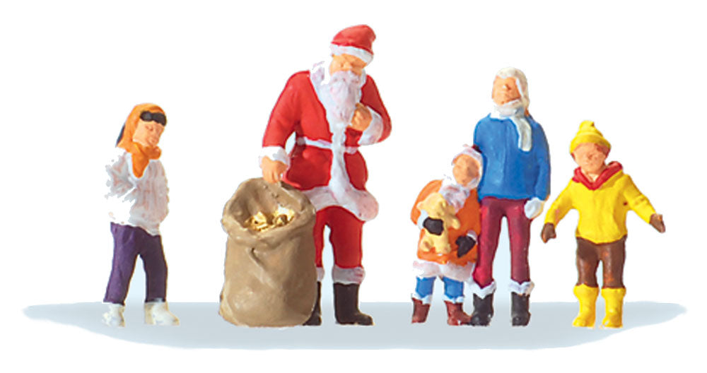 Preiser 29098 HO Scale Santa with 4 Children Figure Set