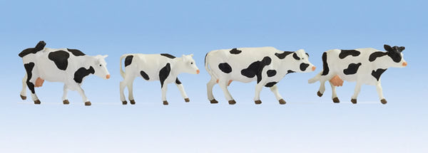 Noch 17900 O Scale Cows -- White and Black pkg(4)