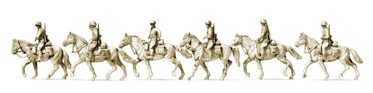 Preiser 16617 HO WWII German Mounted Cavalry Figure Kit