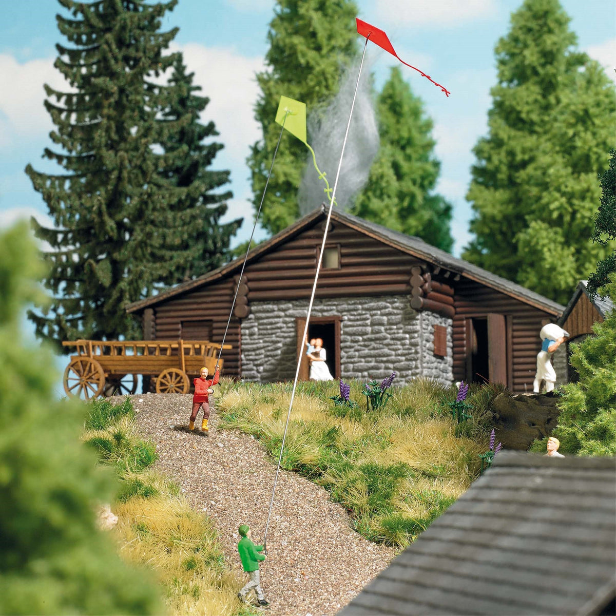 Busch 7866 HO Scale Flying Kites Action Set