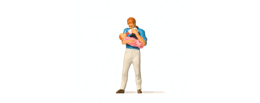 Preiser 28177 HO Scale Father with Baby Figure