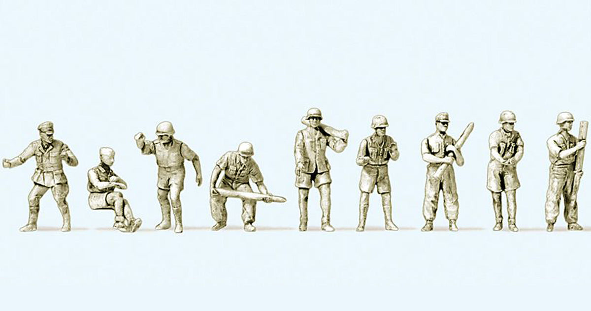 Preiser 16618 HO WWII German 8.8cm Flak Gun Crew Figure Kit