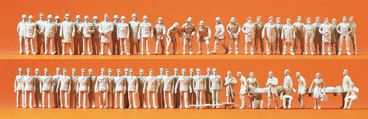 Preiser 16339 HO Scale Firemen, Police & Rescue Kit, 60