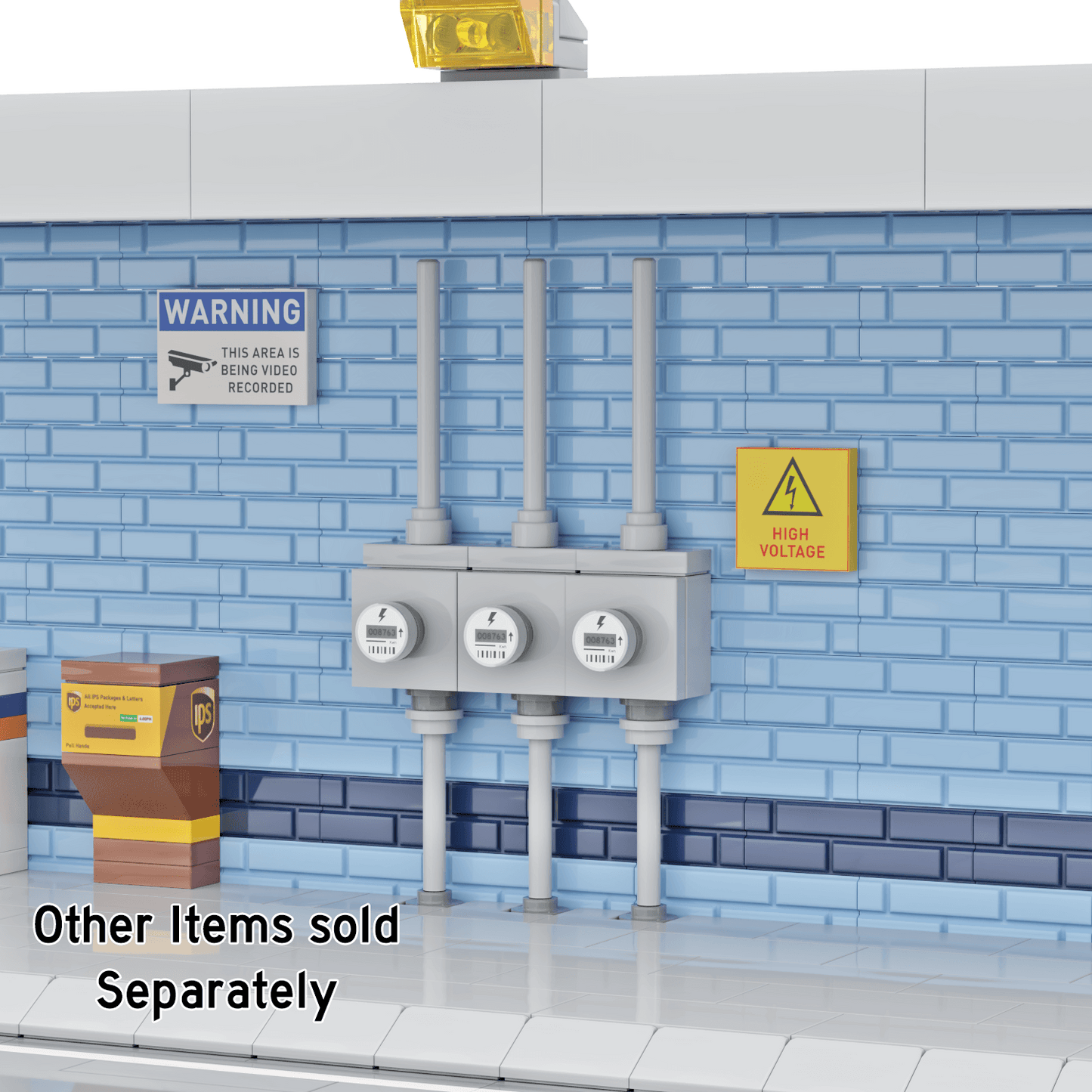 High Voltage Warning Sign - Custom Printed - Made Using a LEGO® Tile