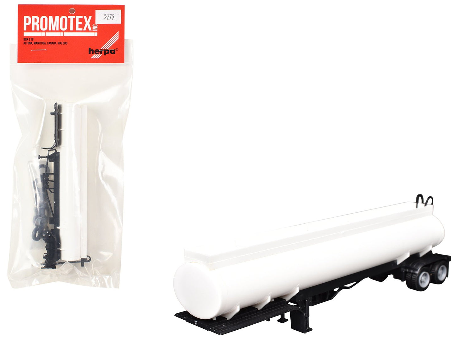Elliptical Tanker Trailer White 1/87 (HO) Plastic Model by Promotex free shipping USA