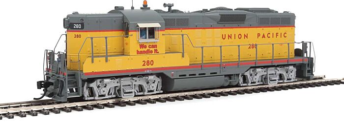 Walthers Proto 49711 HO Scale EMD GP9 Phase II High Short Hood - Standard DC -- Union Pacific(R) #280 (Armour Yellow, gray, red)
