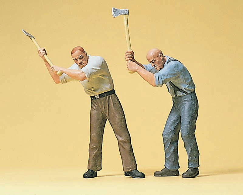 Preiser 45086 G Scale Wood Cutters with Axes Figure Set