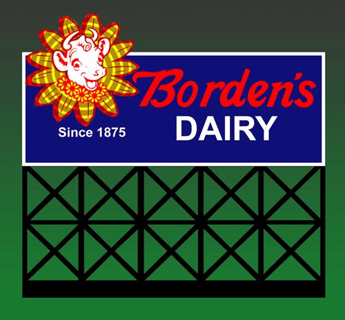 Miller Engineering 1052 HO/N Scale Borden's Dairy Billboard