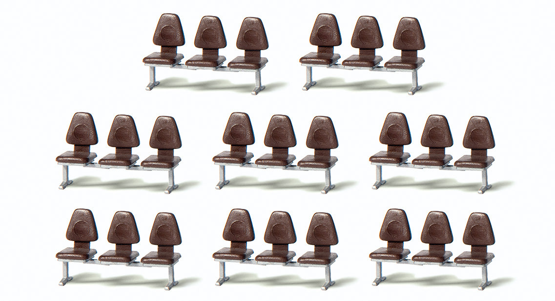 Preiser 17215 HO Modern Modular Seating Kit 3-Seat pkg(8)