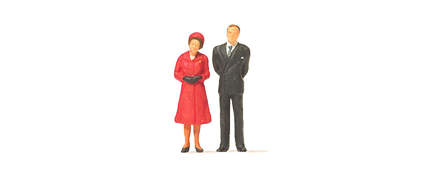 Preiser 28132 HO Queen Elizabeth II & Prince Philip