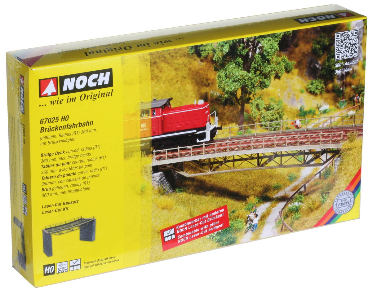 Noch 67025 HO Scale Curved Steel Deck Truss Bridge Laser-Cut Kit