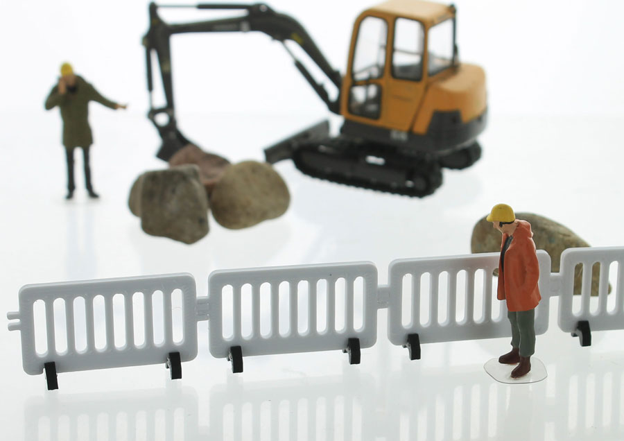 3D To Scale 50-103-WT 1/50 – Pedestrian Barricades 4pk White