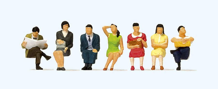 Preiser 10573 HO Scale Seated Chinese Travelers Figures