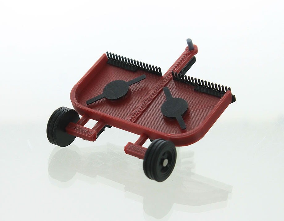 3D To Scale 64-356-R 1/64 Pull-Type Brush Cutter, Red