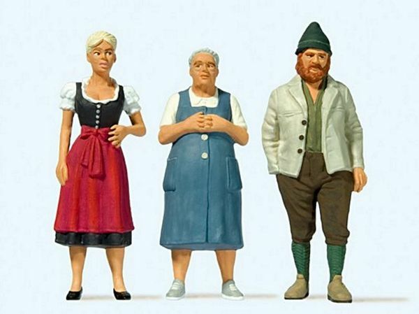Preiser 44921 G Scale People in Bavarian Costume 2 Women & 1 Man