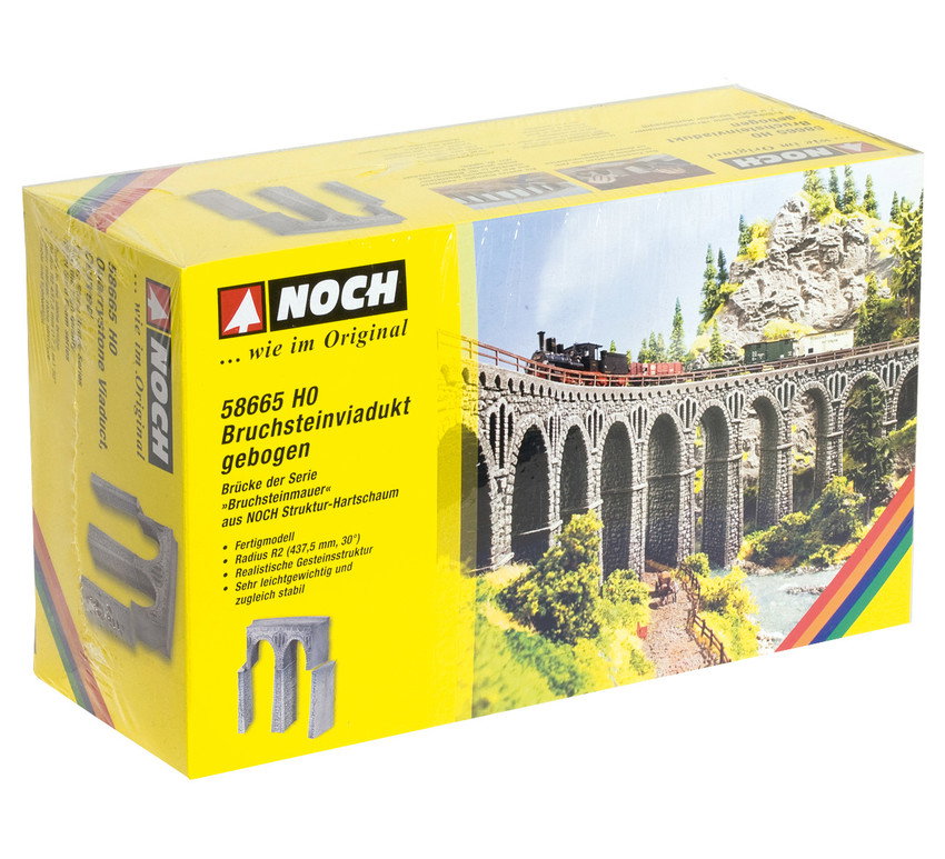 Noch 58665 HO Scale Curved Quarrystone Viaduct Kit, R2