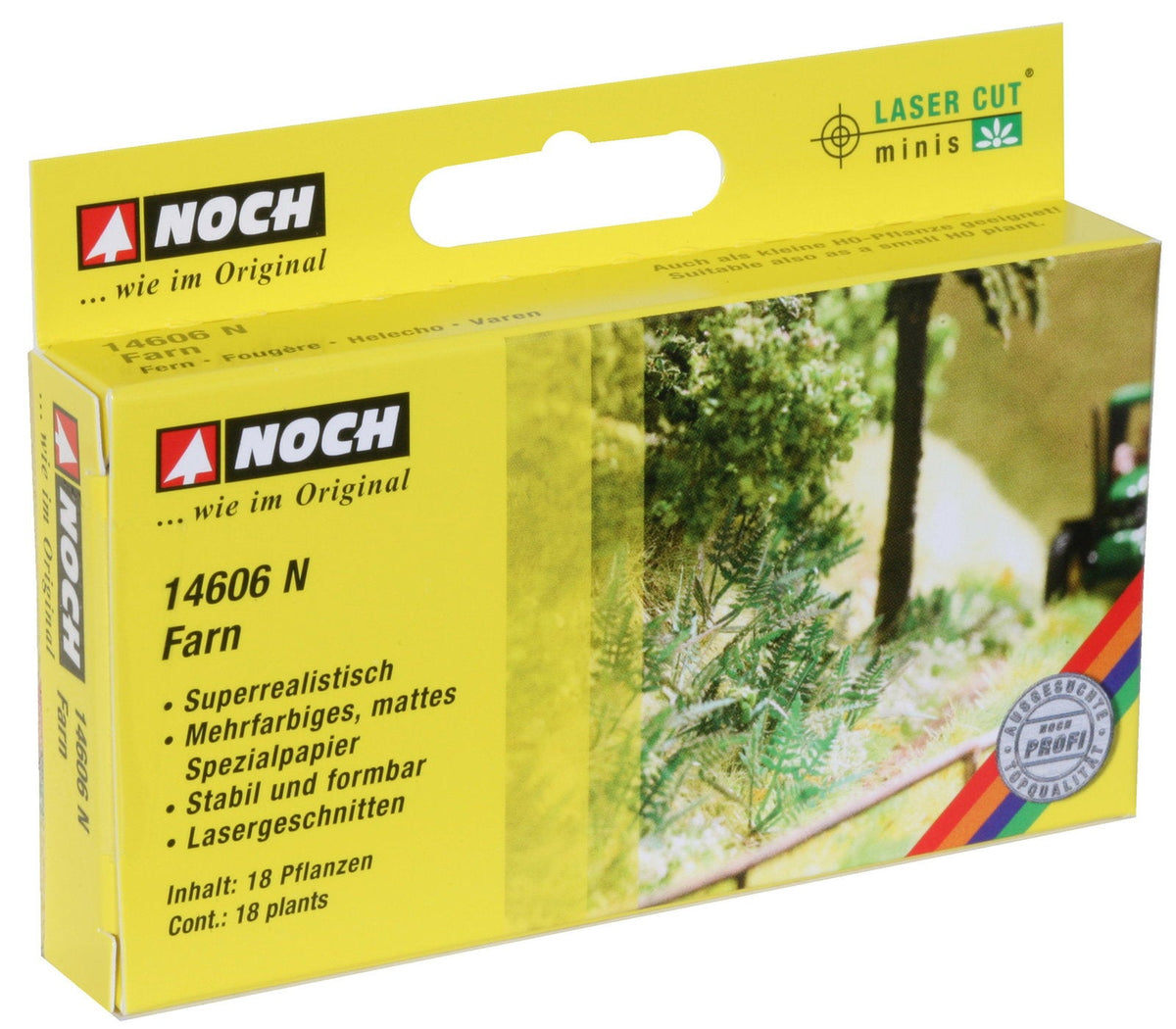 Noch 14606 N Scale Fern Laser-Cut Plants, Pack of 18