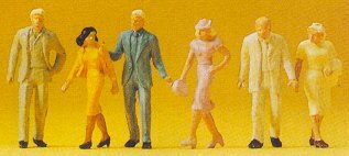 Preiser 14134 HO Scale Pedestrians Passers-By pkg(6)