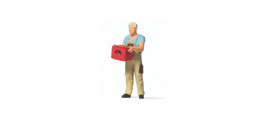 Preiser 28234 HO Scale Man with Beer Crate Figure