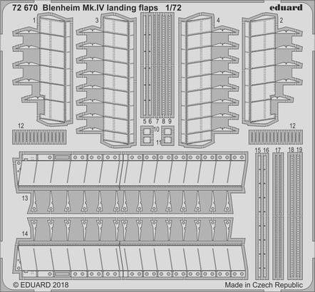 Eduard 72670 1/72 Aircraft- Blenheim Mk IV Landing Flaps for ARX