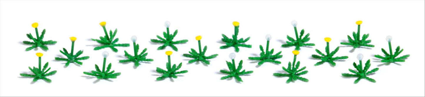 Busch 1246 HO Scale Dandelions, pkg(18), Ready-Made