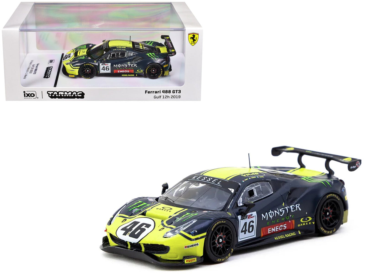 Ferrari 488 GT3 #46 V. Rossi - A. Salucci - L. Marini "Gulf 12 Hours" (2019) "Hobby64" Series 1/64 Diecast Model Car by Tarmac Works free shipping USA