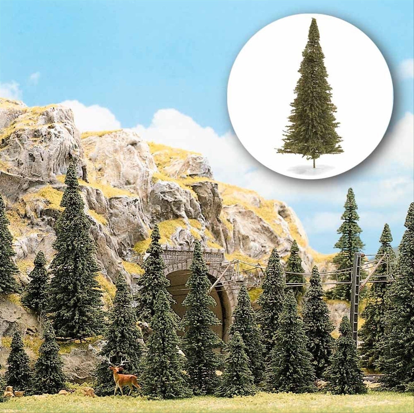 Busch 6470 HO Scale Pine Trees, pkg(15)