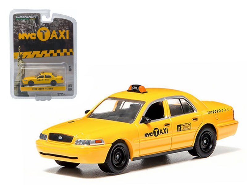 Ford Crown Victoria Yellow "NYC Taxi" (New York City) 1/64 Diecast Model Car by Greenlight free shipping USA