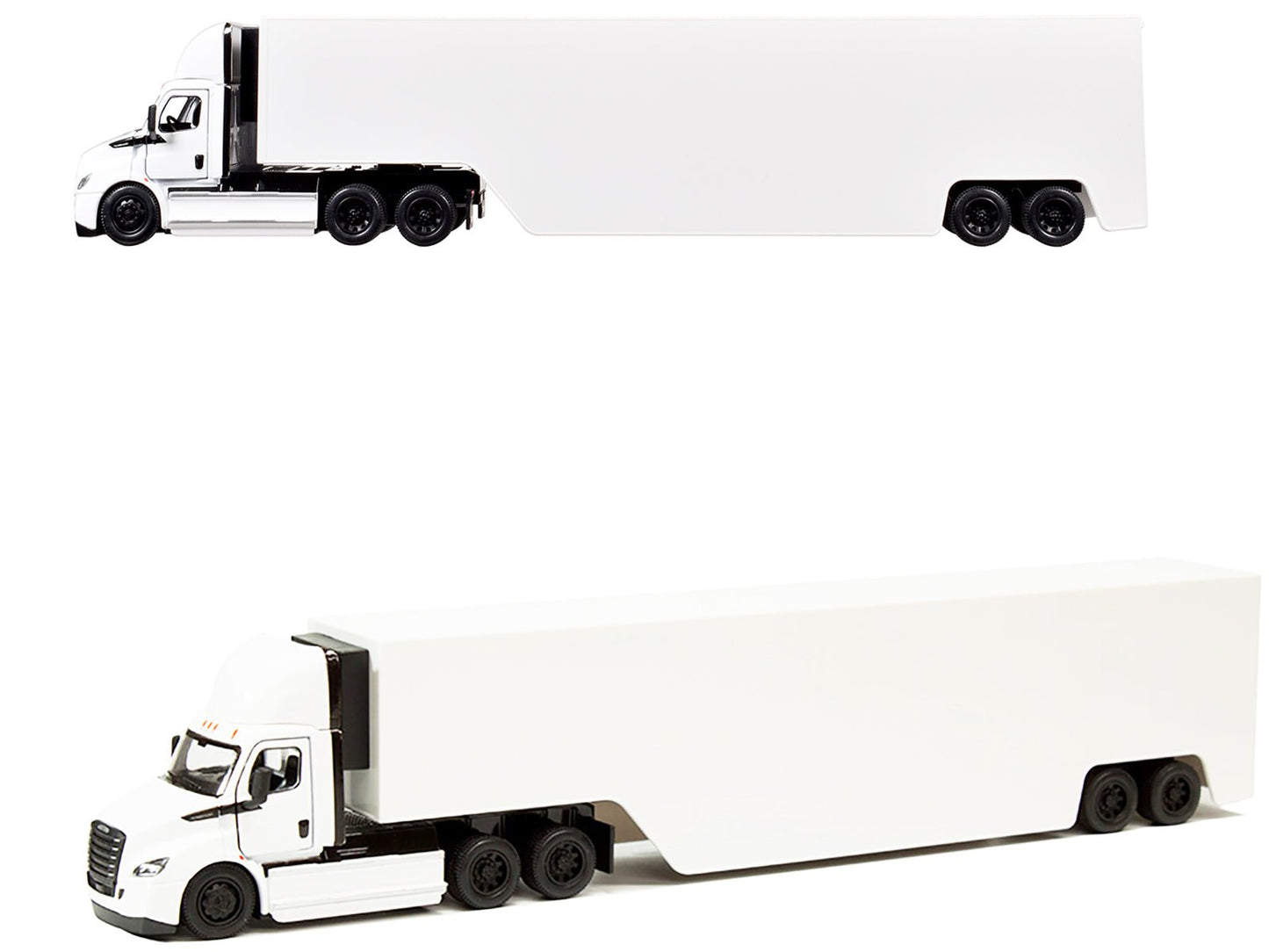 Freightliner eCascadia Truck with Container Trailer White 1/62 Diecast Model Car by Kinsmart free shipping USA
