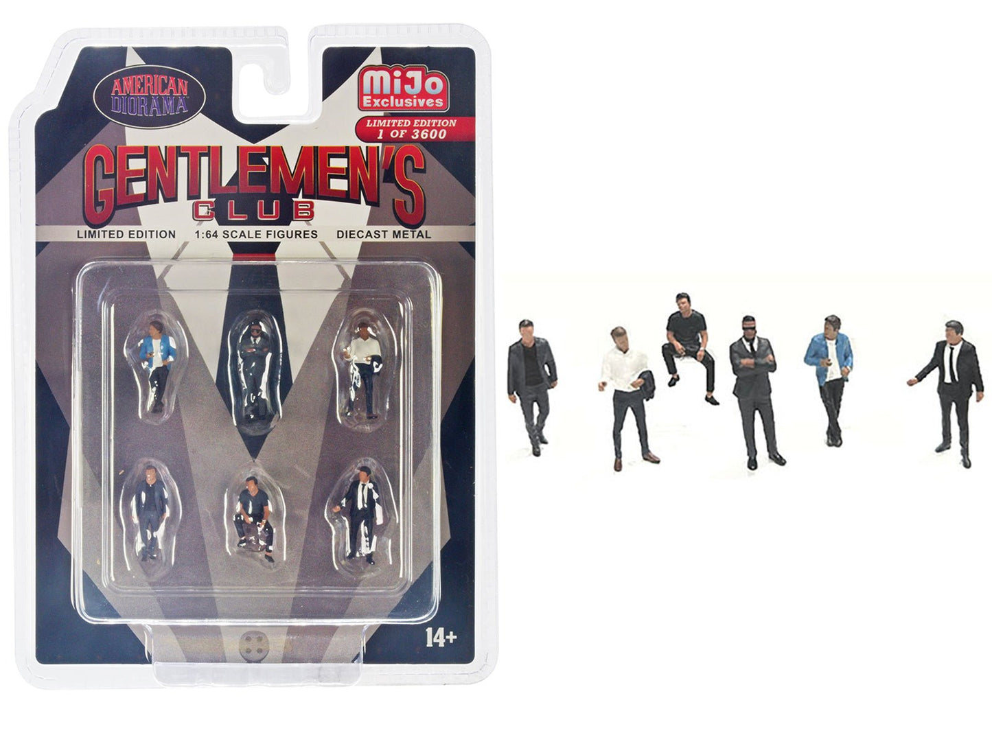 "Gentlemen's Club" 6 piece Diecast Figure Set (6 Figures) Limited Edition to 3600 pieces Worldwide for 1/64 Scale Models by American Diorama free shipping USA