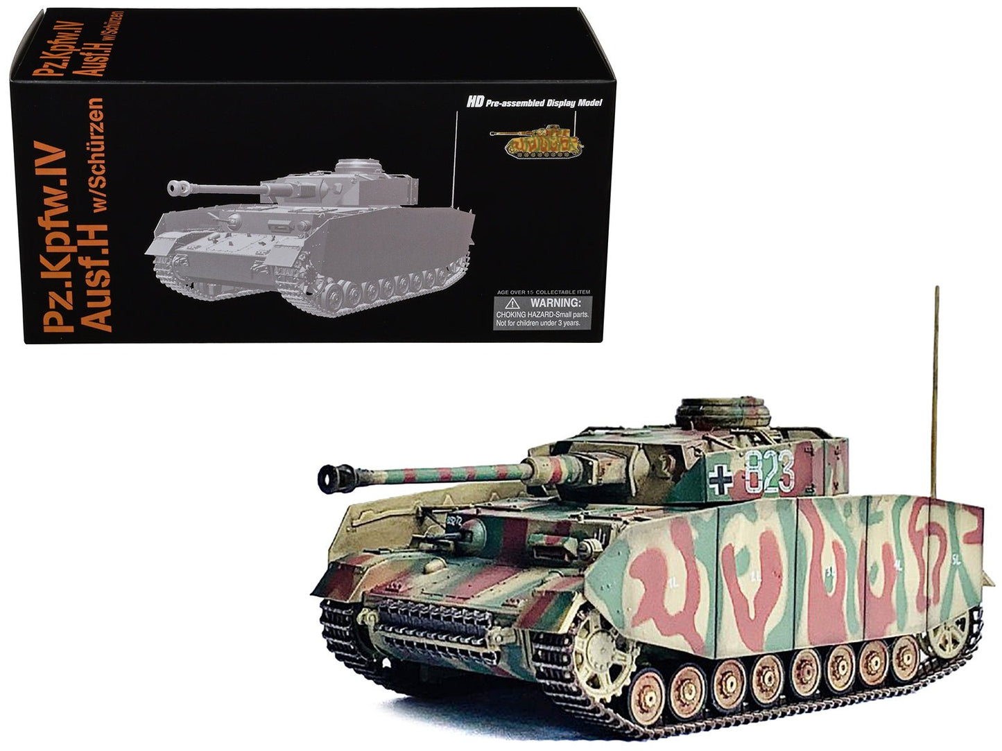 Germany Pz.Kpfw.IV Ausf.H with Schurzen Tank #823 "2.Pz.Div. Normandy" (1944) "NEO Dragon Armor" Series 1/72 Plastic Model by Dragon Models free shipping USA