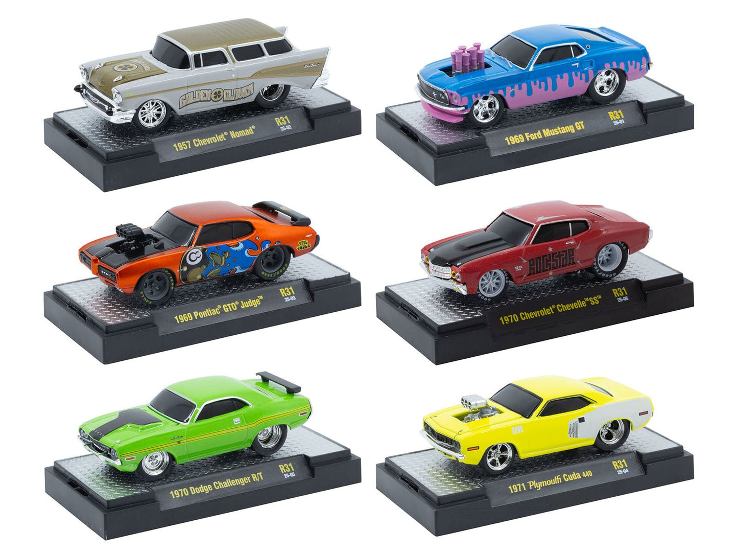 "Ground Pounders" 6 Cars Set Release 31 IN DISPLAY CASES Limited Edition 1/64 Diecast Model Cars by M2 Machines free shipping USA